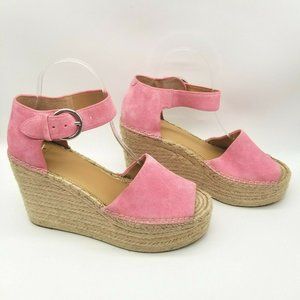 Marc Fisher LTD Womens Alida Pink Suede Wedge Heel Espadrilles Sandals Size 10